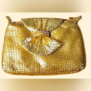 Gold Mesh Bling Crossbody Bag Purse